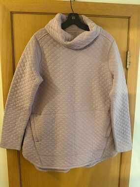 Duluth Company Women’s Quilted Sweatshirt Tunic Lavender Size Large